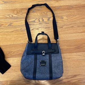 HENRI BENDEL CONVERTIBLE MINI JET SETTER CANVAS BAG